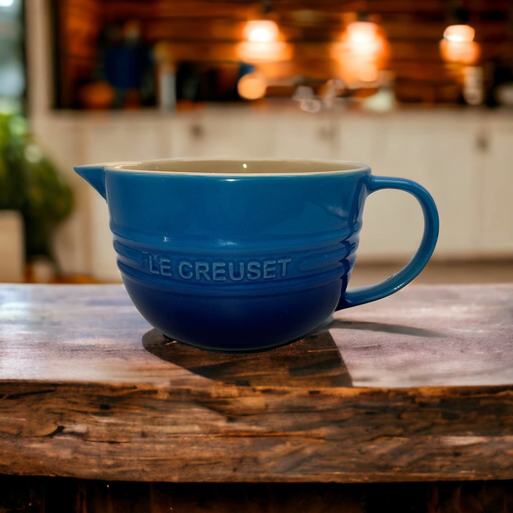 Le Creuset Blue and Cream Kitchen Tools